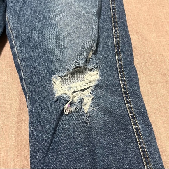 Levi Wide Leg Distressed Raw Hem Jeans Plus Size 16 Relaxed Baggy Boyfriend - Picture 4 of 8